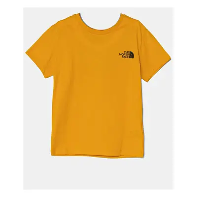 Dětské bavlněné tričko The North Face REDBOX S/S TEE žlutá barva, s potiskem, NF0A89VT56P1