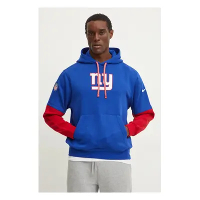 Mikina Nike New York Giants pánská, modrá barva, s kapucí, vzorovaná, 02F2-073K-8I-87G