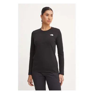 Tričko s dlouhým rukávem The North Face L/S Simple Dome Tee černá barva, NF0A87QPJK31