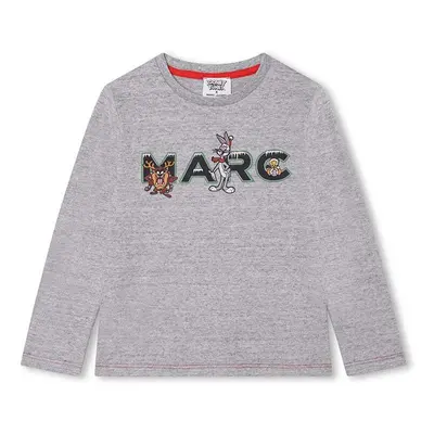 Dětské bavlněné tričko s dlouhým rukávem Marc Jacobs x Looney Tunes šedá barva, s potiskem