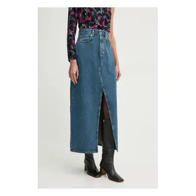 Džínová sukně Pepe Jeans MAXI SKIRT HW modrá barva, maxi, PL901185EF2R