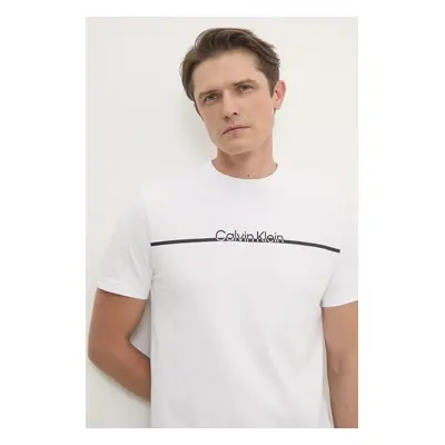 Bavlněné tričko Calvin Klein bílá barva, s potiskem, K10K113802