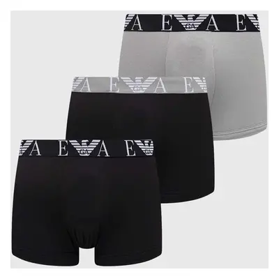 Boxerky Emporio Armani Underwear 3-pack pánské, šedá barva, 111357 4R715