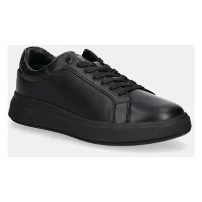 Sneakers boty Calvin Klein LOW TOP LACE UP WOVEN černá barva, HM0HM01659