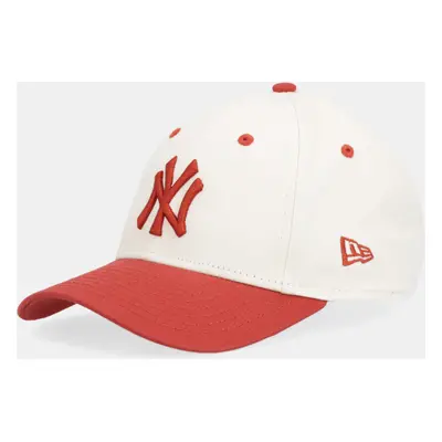 Dětská bavlněná kšiltovka New Era NEW YORK YANKEES béžová barva, s aplikací, 60565292