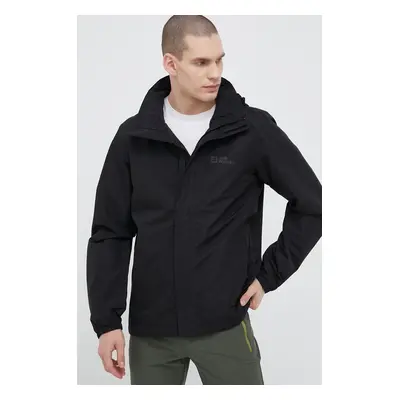 Outdoorová bunda Jack Wolfskin Stormy Point 2L JKT černá barva, 1111142