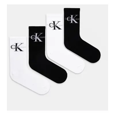 Ponožky Calvin Klein Jeans 4-pack dámské, černá barva, 701229462