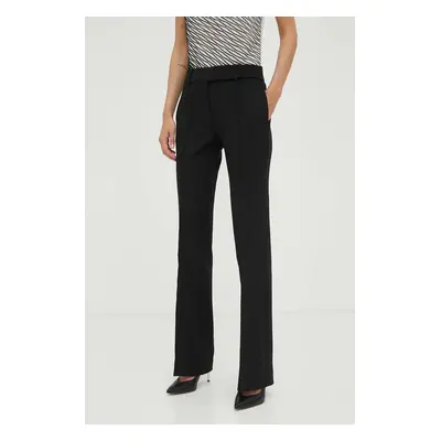 Kalhoty MICHAEL Michael Kors dámské, černá barva, jednoduché, medium waist