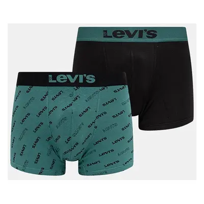 Boxerky Levi's 2-pack pánské, zelená barva, 37149-1009