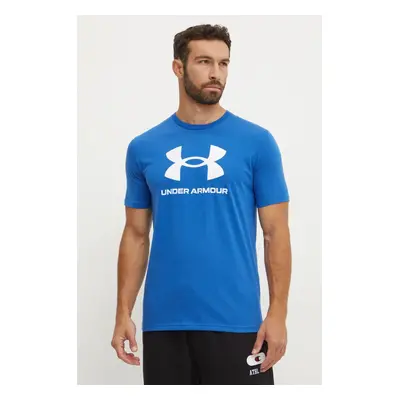 Tričko Under Armour SPORTSTYLE LOGO tmavomodrá barva, s potiskem, 1382911