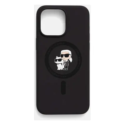 Obal na telefon Karl Lagerfeld iPhone 15 Pro Max 6.7 černá barva, KLHMP15XSCMKCRHK