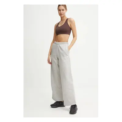 Tepláky adidas Originals Femme Galore Wideleg Fleece Pants šedá barva, melanžové, JN3028