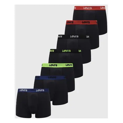 Boxerky Levi's 7-pack pánské, černá barva