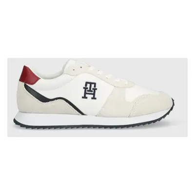 Kožené sneakers boty Tommy Hilfiger RUNNER EVO LEATHER bílá barva, FM0FM04479