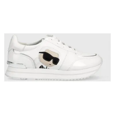 Kožené sneakers boty Karl Lagerfeld VELOCITA II bílá barva, KL61930N