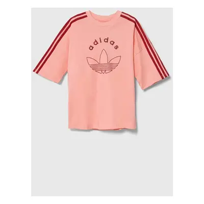 Dětské bavlněné tričko adidas Originals TEE růžová barva, IY9544