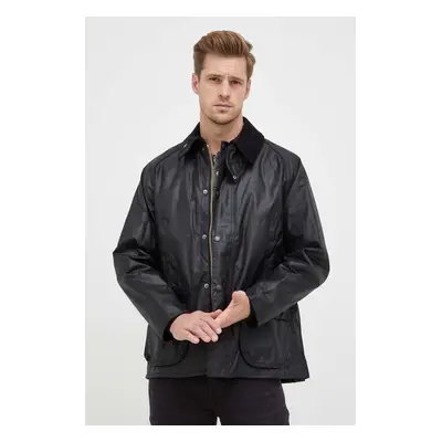 Bunda Barbour Bedale Wax Jacket pánská, černá barva, přechodná, MWX0018