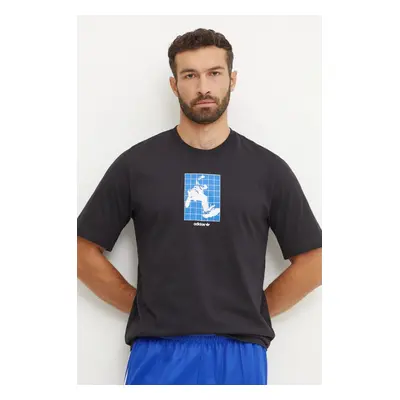 Bavlněné tričko adidas Originals GRFX Tee černá barva, s potiskem, IY2080