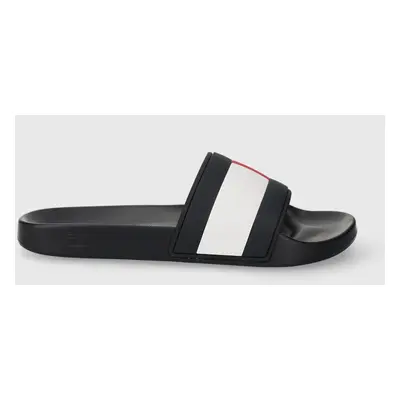 Pantofle Tommy Hilfiger RUBBER TH FLAG POOL SLIDE pánské, tmavomodrá barva, FM0FM04236