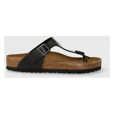 Žabky Birkenstock Gizeh dámské, černá barva, na plochém podpatku, 541951