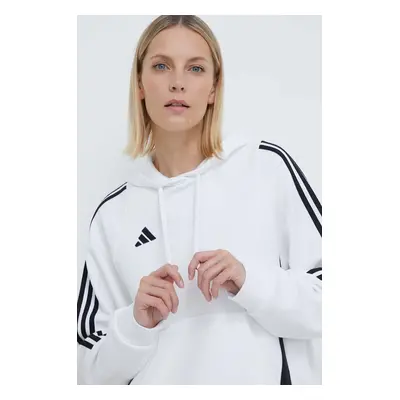 Tepláková mikina adidas Performance Tiro24 bílá barva, s kapucí, s aplikací, IR7508