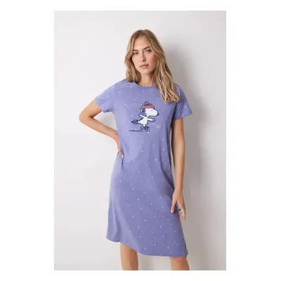 Bavlněná noční košile women'secret SNOOPY fialová barva, 4448055