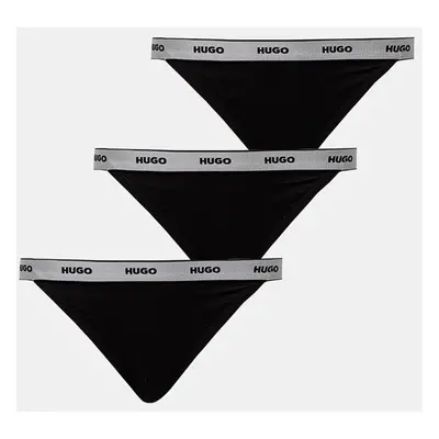 Tanga HUGO 3-pack černá barva, 50527212