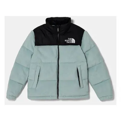 Dětská péřová bunda The North Face TEEN 1996 RETRO NUPTSE JACKET tyrkysová barva, NF0A8A4C1OC1