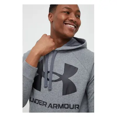 Mikina Under Armour pánská, šedá barva, s kapucí, s potiskem, 1357093-652