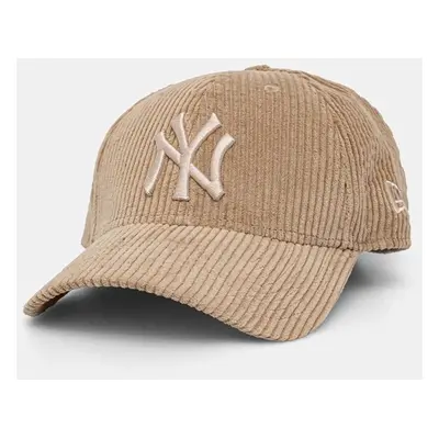 Bavlněná baseballová čepice New Era NEW YORK YANKEES béžová barva, s aplikací, 60565329