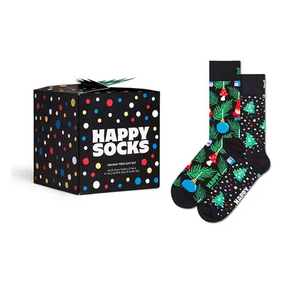 Ponožky Happy Socks GIFTBOX 2-pack černá barva, P001737