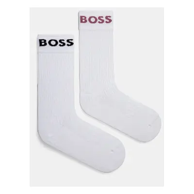 Ponožky BOSS 2-pack pánské, bílá barva