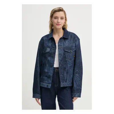 Džínová bunda G-Star Raw dámská, tmavomodrá barva, přechodná, oversize, D26401-D317