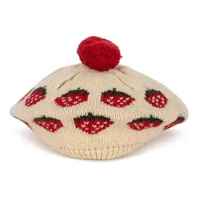 Dětský baret s příměsí vlny Konges Sløjd BELOU KNIT BERET béžová barva, KS101893