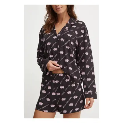 Pyžamové šortky Juicy Couture BUZZ PYJAMA SHORTS dámské, černá barva, JCLPB224504