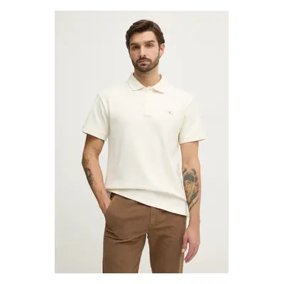 Polo tričko Calvin Klein Jeans béžová barva, J30J327040