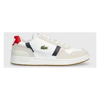 Kožené sneakers boty Lacoste T-CLIP bílá barva, 40SMA0048