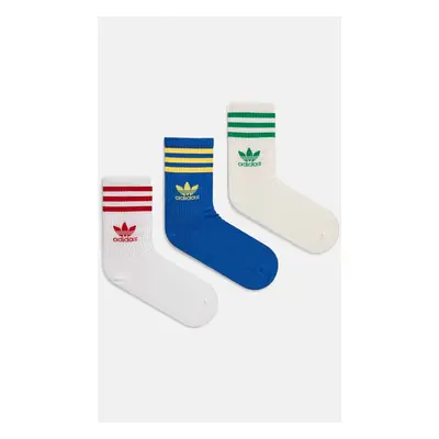 Ponožky adidas Originals 3-pack bílá barva, IX7512