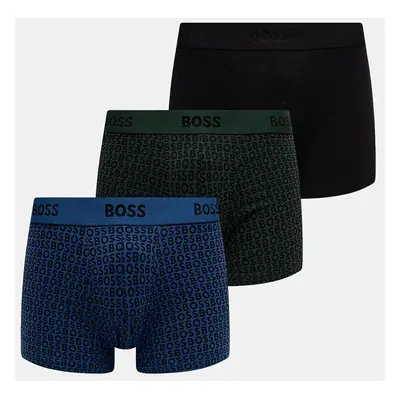 Boxerky BOSS 3-pack pánské, černá barva, 50524595