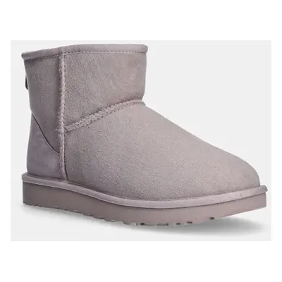 Semišové sněhule UGG Classic Mini II šedá barva, 1016222-PSK