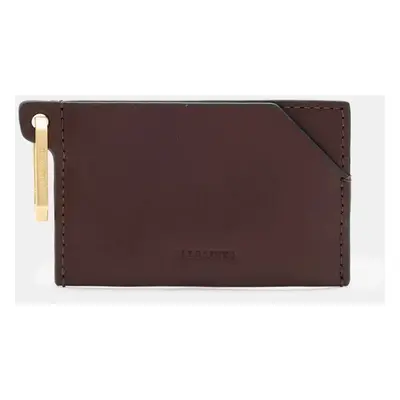 Kožené pouzdro na karty AllSaints HEX CARDHOLDER vínová barva, W398XB