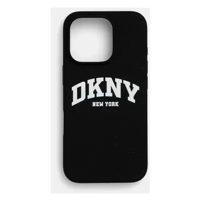 Obal na telefon Dkny iPhone 16 Pro 6.3 černá barva, DKHMP16LSNYACH