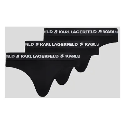 Bavlněné kalhotky Karl Lagerfeld 3-pack černá barva, A1W47148