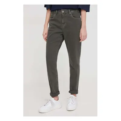 Džíny Pepe Jeans TAPERED JEANS HW dámské, zelená barva, PL211704YG1