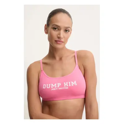 Podprsenka Juicy Couture JUICY SLOGAN BRALETTE růžová barva, JCTBT125954