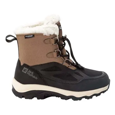 Dětské zimní boty Jack Wolfskin VOJO SHELL XT TEXAPORE MID hnědá barva