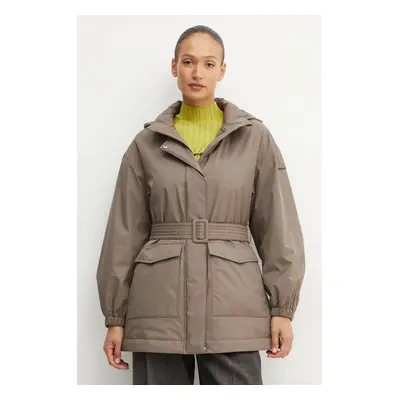 Bunda Max Mara Leisure dámská, hnědá barva, přechodná, oversize, 2426486018600