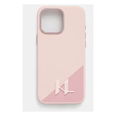 Obal na telefon Karl Lagerfeld iPhone 16 Pro Max 6.9 růžová barva, KLHMP16XSCMKMPCP