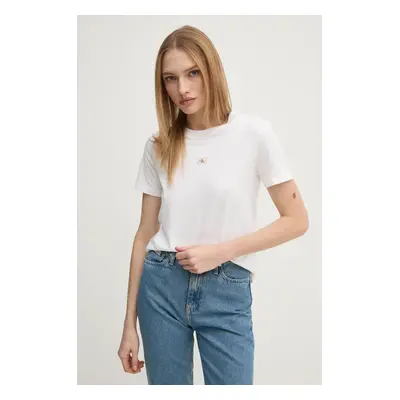 Bavlněné tričko Calvin Klein Jeans bílá barva, J20J225084