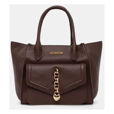 Kabelka Love Moschino hnědá barva, JC4387PP0L